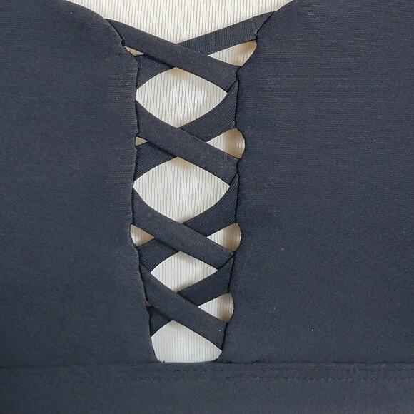 Soul Cycle Lace up Sports Bra Black XS - Picture 4 of 8